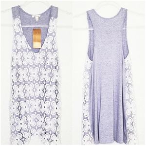 NWT FRANCESCA'S | Crochet Lace Detail Tank Top